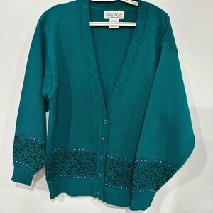 Inner  Visions by ship’n shore  Teal Cardigan